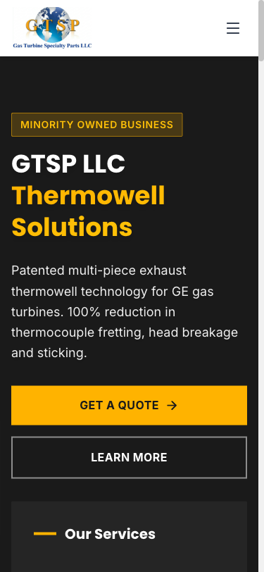 Gas Turbine Specialty Parts mobile screenshot